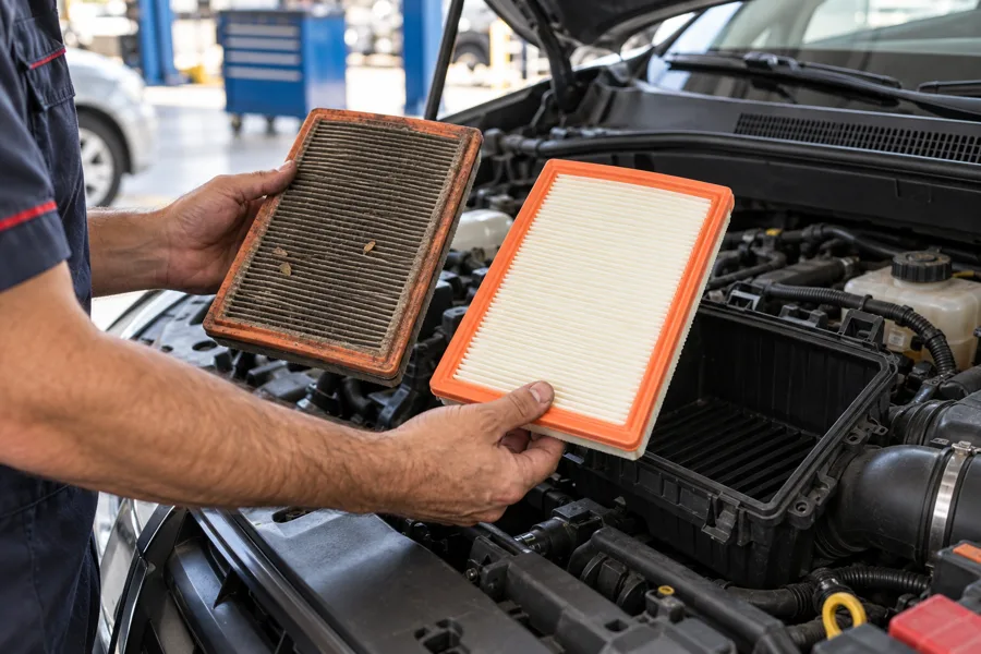 Imagem ilustrativa de troca de filtros automotivos